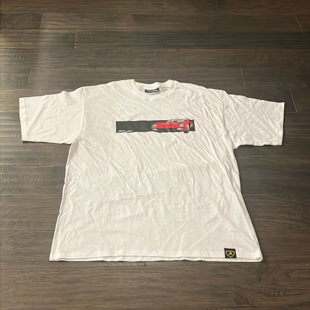 Lamborghini Miura T Shirt white Authentic Made in Italy Mens Size XXL